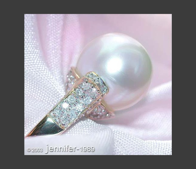 Südseeperle Ring mit Brillanten