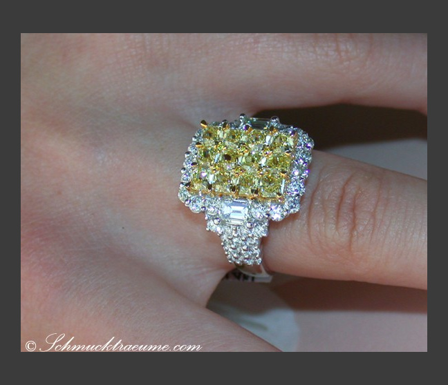 Gelbe Diamanten Ring mit Brillanten