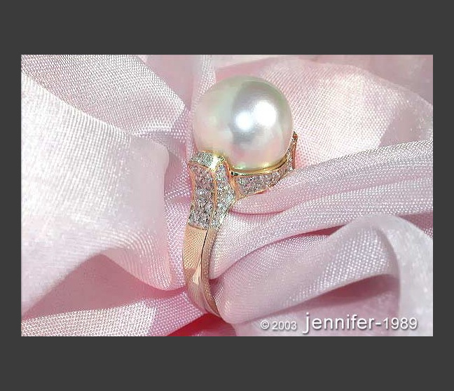 Südseeperle Ring mit Brillanten