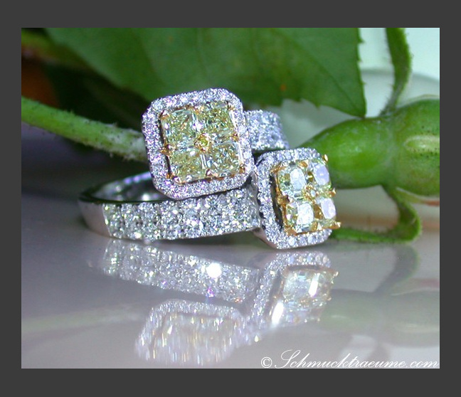 Gelbe Diamanten Ring mit Brillanten