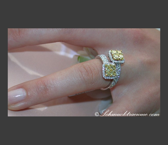 Gelbe Diamanten Ring mit Brillanten