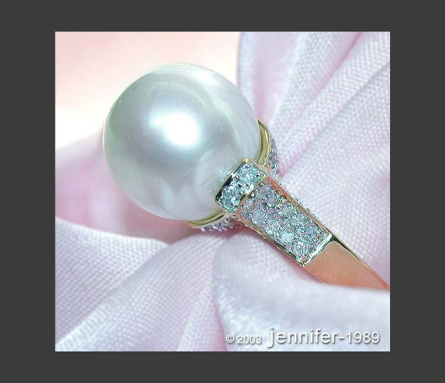 Südseeperle Ring mit Brillanten