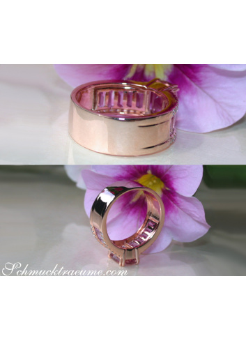 Exquisite Morganite Ring with Pink Sapphires and Diamonds