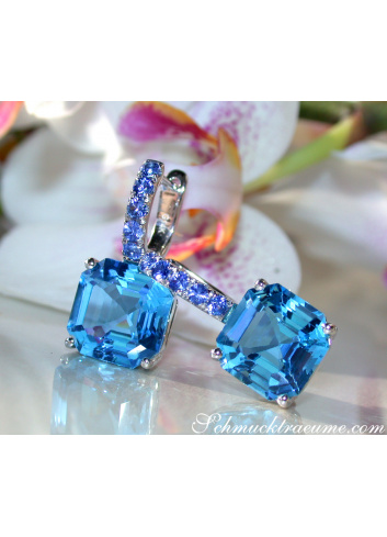 Select Blue Topaz Earrings with Sapphires