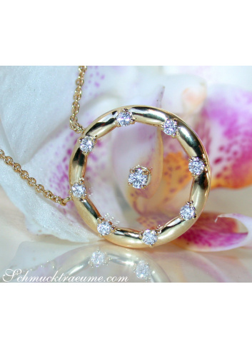 Enchanting "Floating" Diamond Necklace with Sapphire Glass