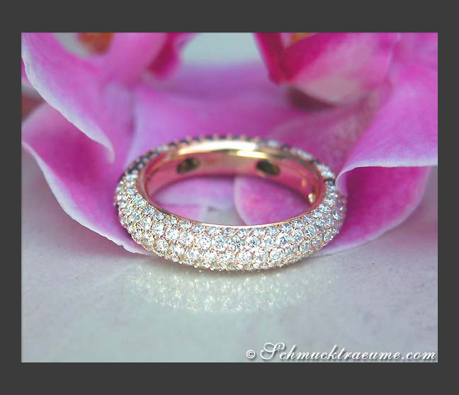 Memory Ring mit schwarzen Diamanten