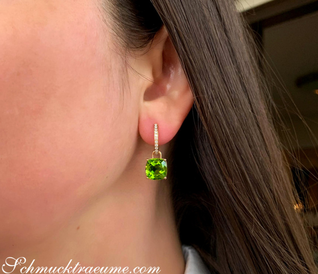 Wende Ohrringe mit Peridot und Diamanten