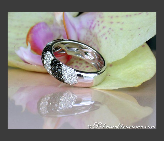 Brillanten & schwarze Diamanten Ring
