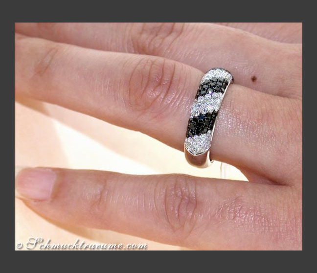 Brillanten & schwarze Diamanten Ring
