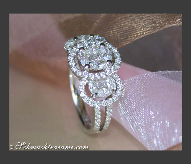 Außergewöhnlicher Diamant Ring in Weißgold 750