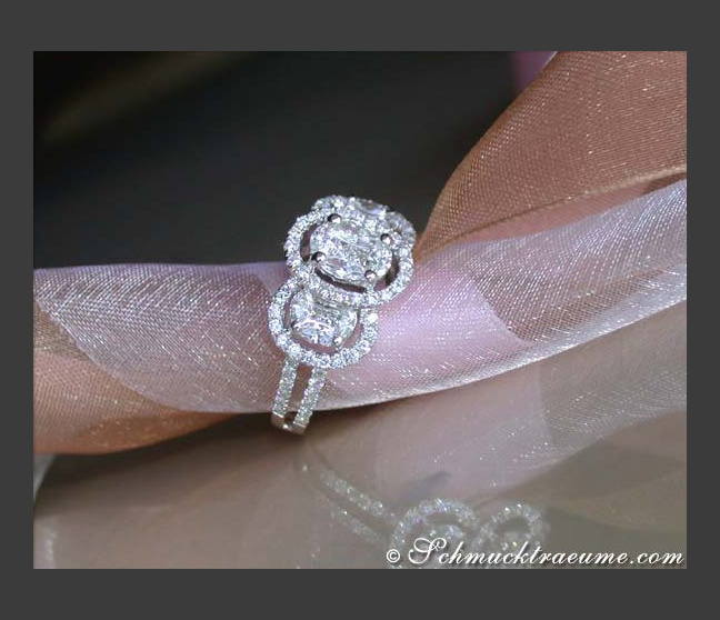 Außergewöhnlicher Diamant Ring in Weißgold 750