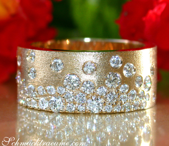 Brillanten Sternenhimmel Ring Gelbgold 585