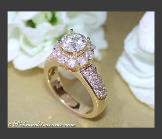 Diamant Verlobungsring (Solitär) in Gelbgold