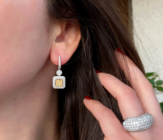 gelbe Diamanten Ohrringe
