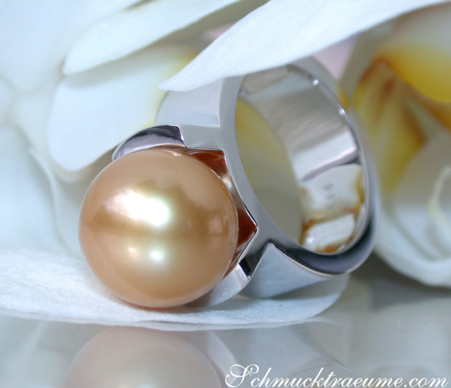 goldene Südseeperle Ring