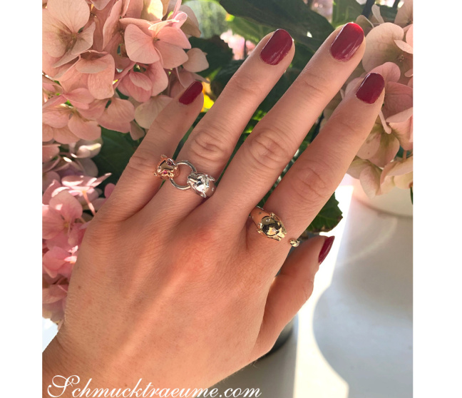 Attraktiver Brillanten Panther Ring in Gelbgold 750