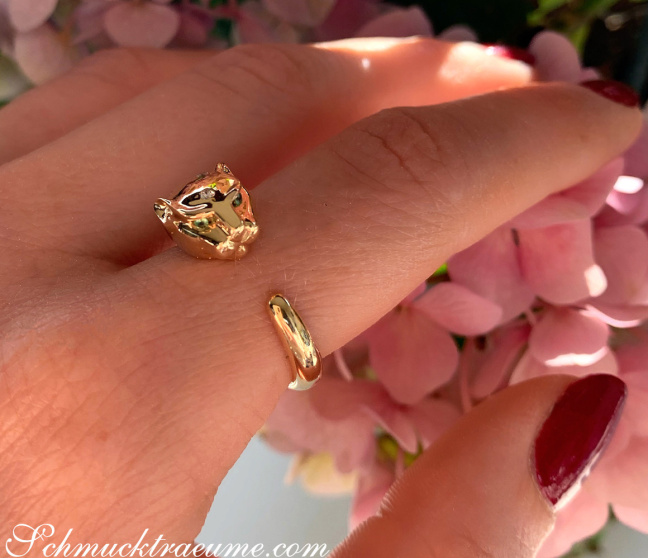 Attraktiver Brillanten Panther Ring in Gelbgold 750