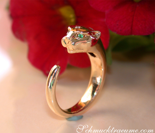 Attraktiver Brillanten Panther Ring in Gelbgold 750