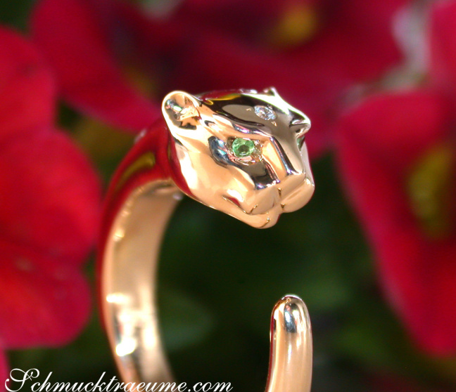 Attraktiver Brillanten Panther Ring in Gelbgold 750
