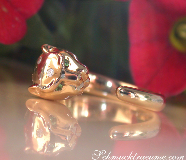 Attraktiver Brillanten Panther Ring in Gelbgold 750