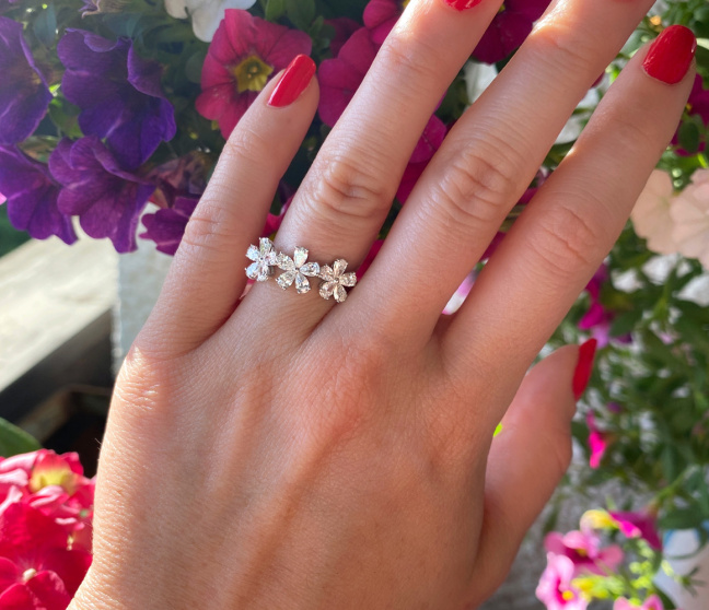 Diamanten Ring Blüten Blume