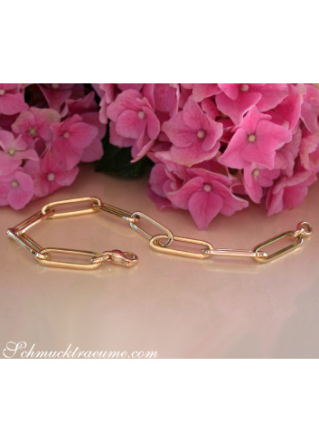 Paperclip Glieder Armband in Gelbgold 585