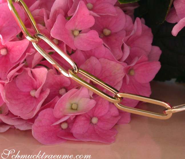 Paperclip Halskette / Collier in Gelbgold 585