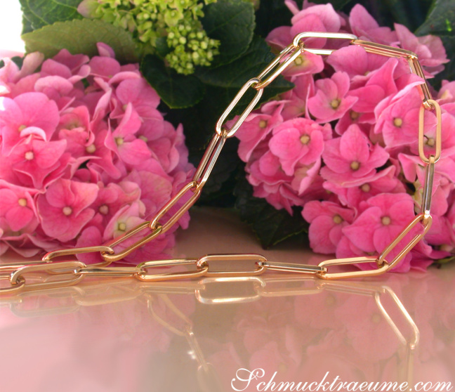 Paperclip Halskette / Collier in Gelbgold 585