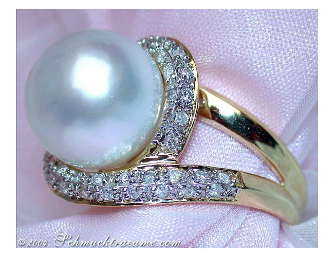 Fabulous Southsea Pearl Diamond Ring