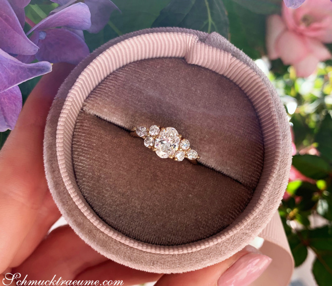 Diamant Solitär Ring im Ovalschliff