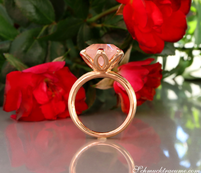 Rosenquarz Ring in Roségold 750