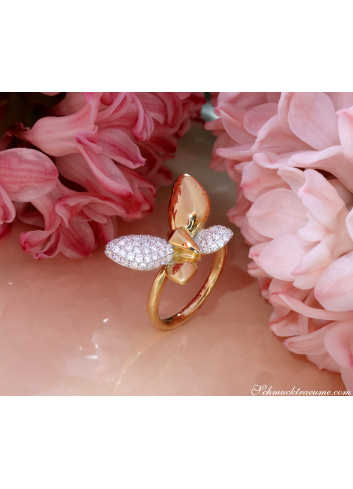 Brillanten Schmetterling Ring Gelbgold 750