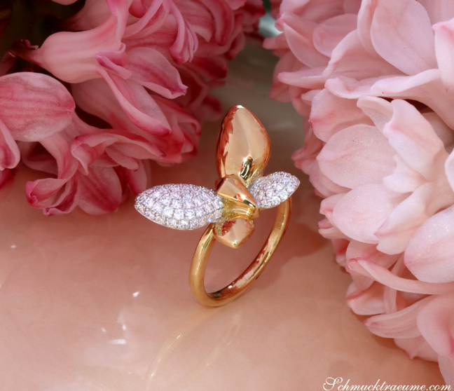 Brillanten Schmetterling Ring Gelbgold 750