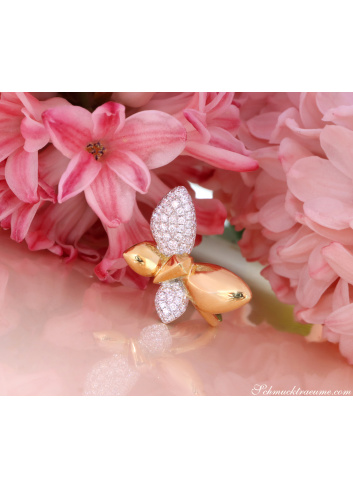 Traumhafter Brillanten Schmetterling Ring „Golden Butterfly“