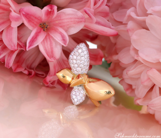 Brillanten Schmetterling Ring Gelbgold 750
