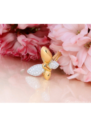 Traumhafter Brillanten Schmetterling Ring „Golden Butterfly“