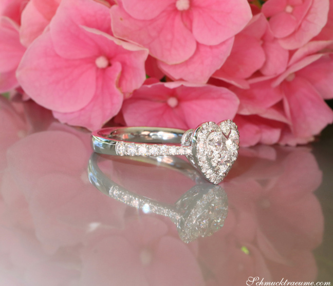 Brillanten Diamanten Herz Ring Weißgold 750
