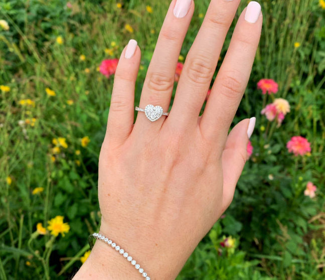 Brillanten Diamanten Herz Ring Weißgold 750
