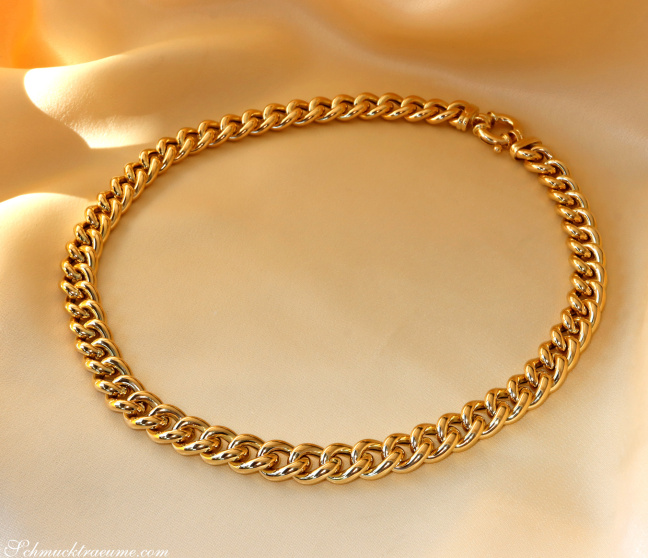 Rund Panzer Collier in Gelbgold 585 Damen Panzerkette