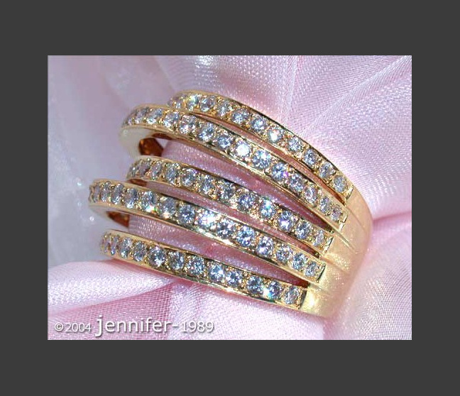 Mehrreihiger Brillanten Ring in Gelbgold 750
