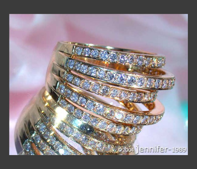 Mehrreihiger Brillanten Ring in Gelbgold 750
