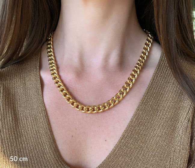 Rund Panzer Collier in Gelbgold 585 Damen Panzerkette
