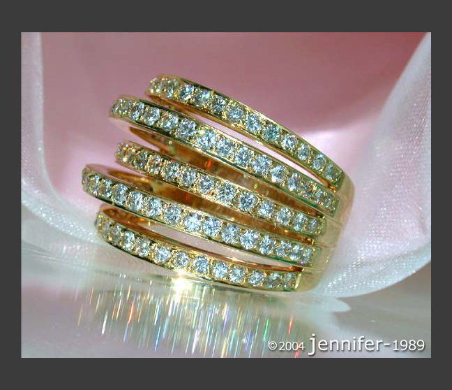 Mehrreihiger Brillanten Ring in Gelbgold 750
