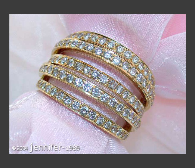 Mehrreihiger Brillanten Ring in Gelbgold 750