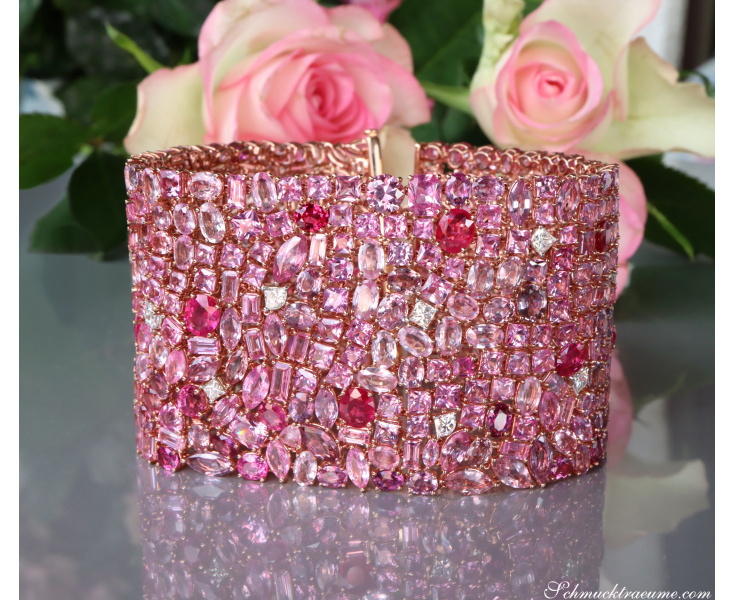 Luxus Pink Saphir Armband