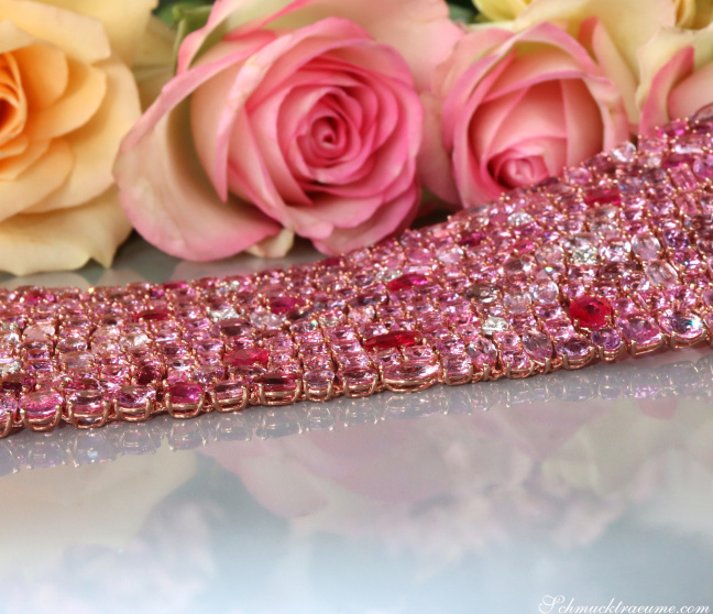 Luxus Pink Saphir Armband