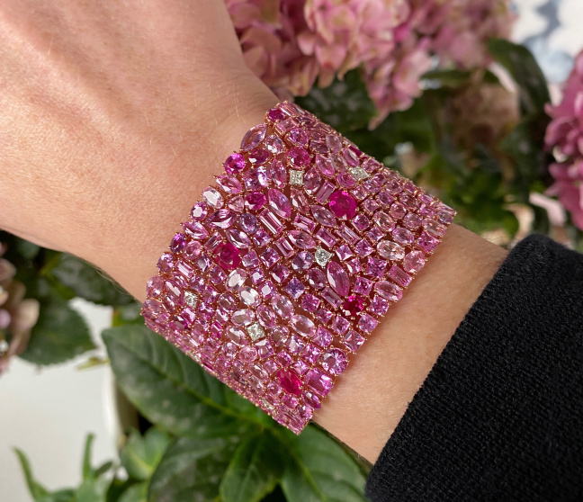 Luxus Pink Saphir Armband