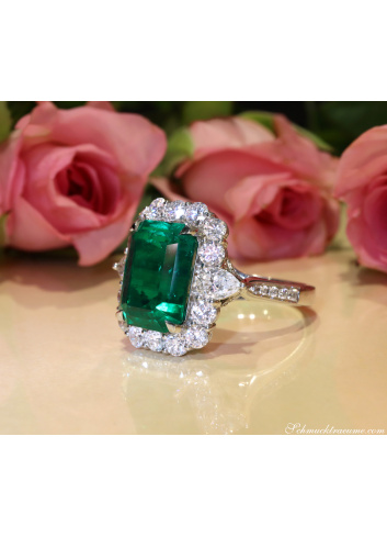 High Jewelry: Einzigartiger kolumbianischer Smaragd Ring (Muzo Green, Minor Oil)