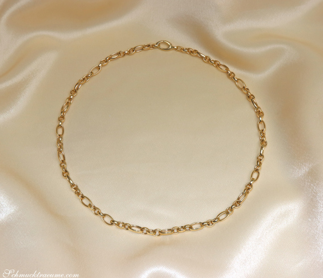 Gold Pur: Bildschönes Glieder Collier (oval & rund)