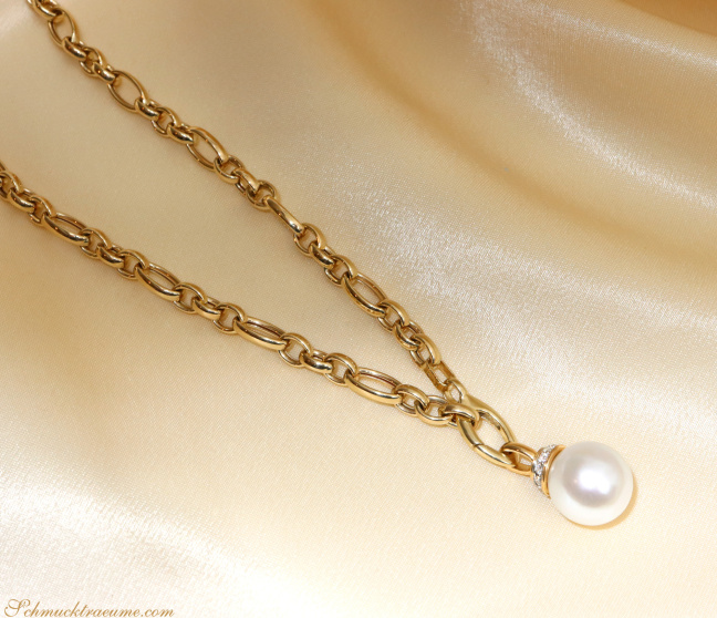 Gold Pur: Bildschönes Glieder Collier (oval & rund)